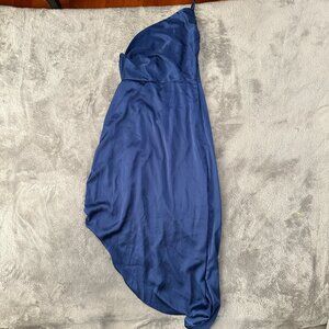 NWT OPT Blue Satin One Shoulder Dress Women's XS Asymmetrical